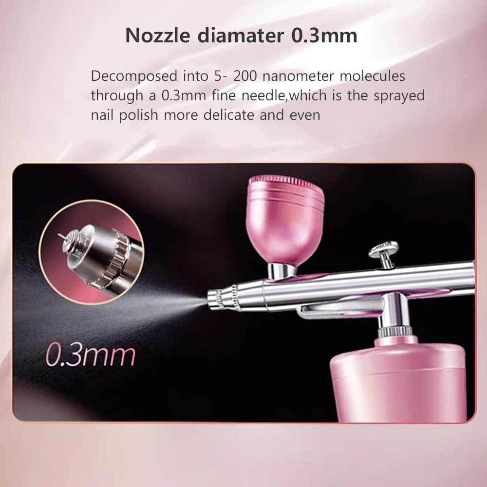 K5 Airbrush Spray Gun for Nails Air Brush With Cups Cleaning Kit Replacement Tool for Nail Art Manicure Painting Cake Crafts