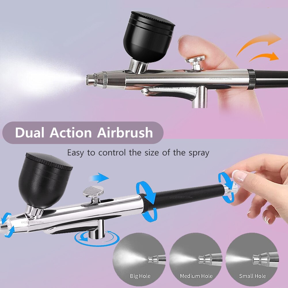 K5 Airbrush Spray Gun for Nails Air Brush With Cups Cleaning Kit Replacement Tool for Nail Art Manicure Painting Cake Crafts