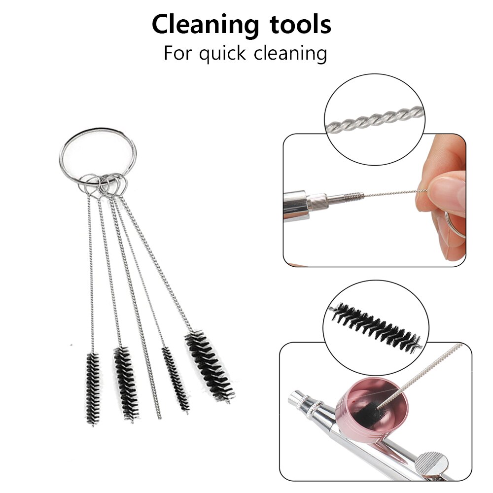 K5 Airbrush Spray Gun for Nails Air Brush With Cups Cleaning Kit Replacement Tool for Nail Art Manicure Painting Cake Crafts