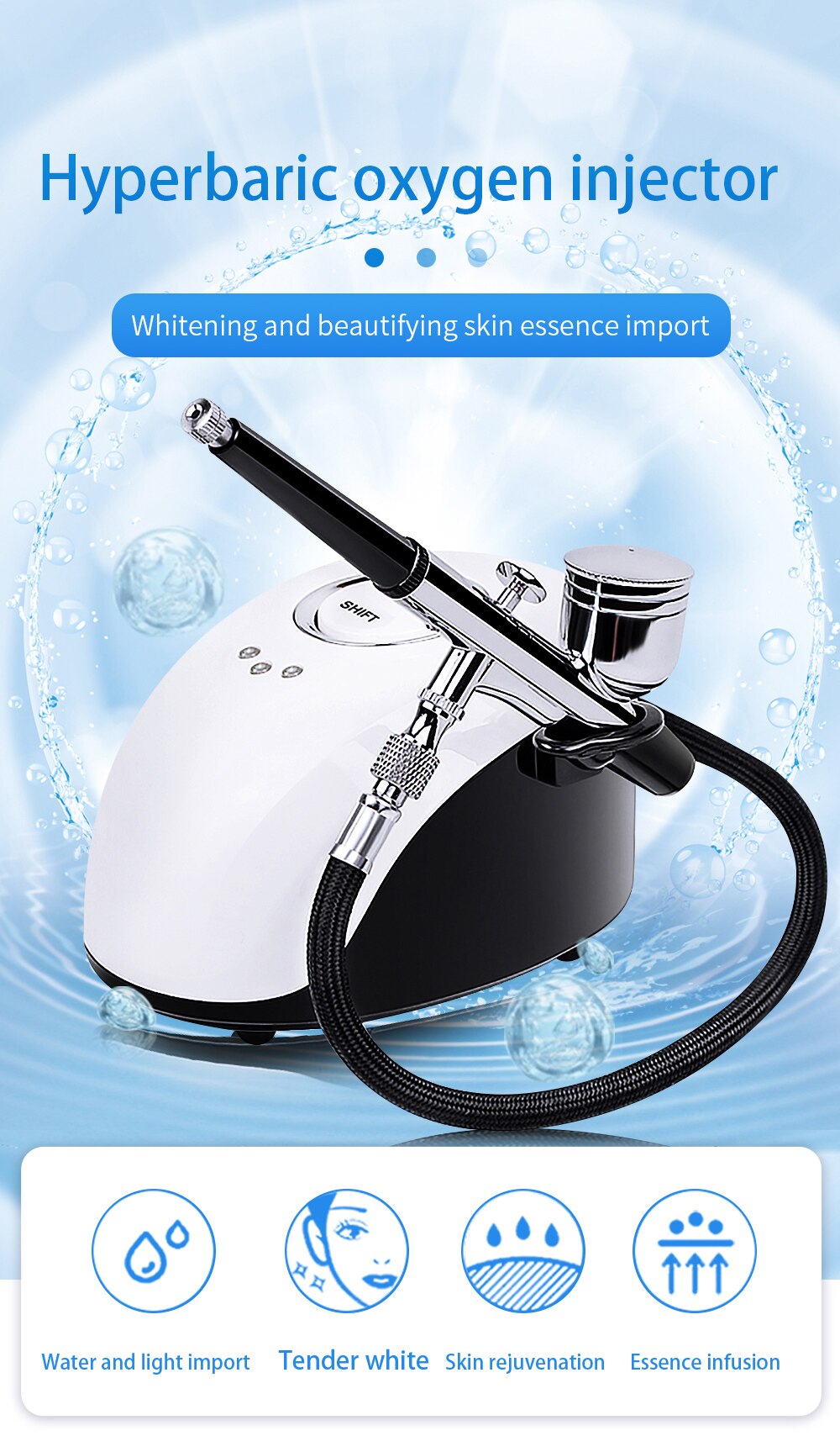 Water Oxygen Air brush Injector Machine Face Steame Compressor Facial Airbrush Makeup Tattoo Cake Spray Gun For Nail Art Desgin