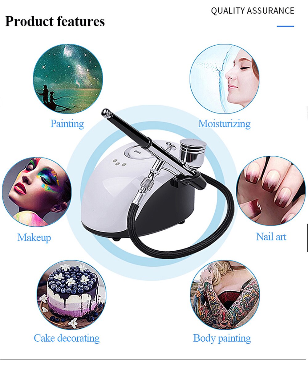 Water Oxygen Air brush Injector Machine Face Steame Compressor Facial Airbrush Makeup Tattoo Cake Spray Gun For Nail Art Desgin Water Oxygen Air brush Injector Machine Face Steame Compressor Facial Airbrush Makeup Tattoo Cake Spray Gun For Nail Art Desgin