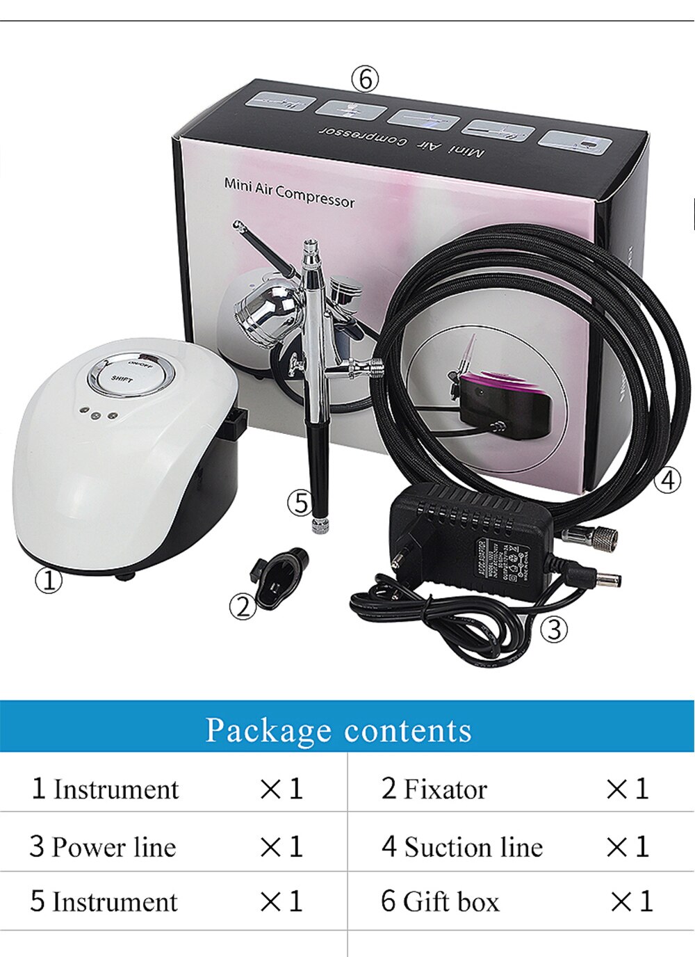 Water Oxygen Air brush Injector Machine Face Steame Compressor Facial Airbrush Makeup Tattoo Cake Spray Gun For Nail Art Desgin Water Oxygen Air brush Injector Machine Face Steame Compressor Facial Airbrush Makeup Tattoo Cake Spray Gun For Nail Art Desgin