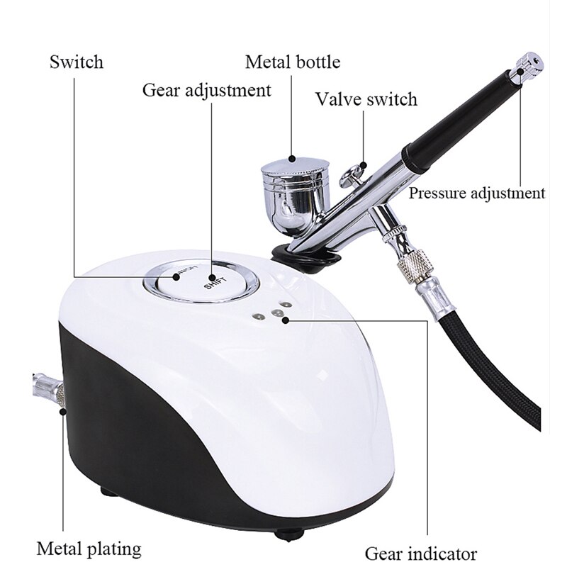 Water Oxygen Air brush Injector Machine Face Steame Compressor Facial Airbrush Makeup Tattoo Cake Spray Gun For Nail Art Desgin Water Oxygen Air brush Injector Machine Face Steame Compressor Facial Airbrush Makeup Tattoo Cake Spray Gun For Nail Art Desgin