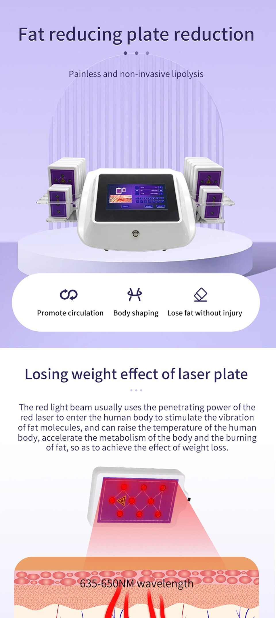 Physiotherapy Red Light 14 Lipo Fat Reduction Plates Permeation Technique Weight Loss Anti-aging Anti-wrinkle Beauty Care