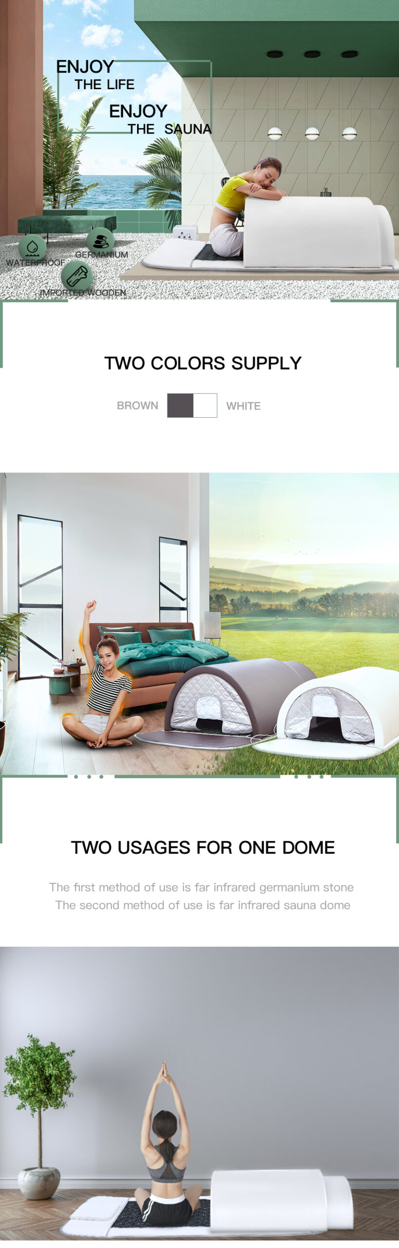 2023 Newest far infrared body slimming sauna bed tourmaline therapy heated detox sauna bed