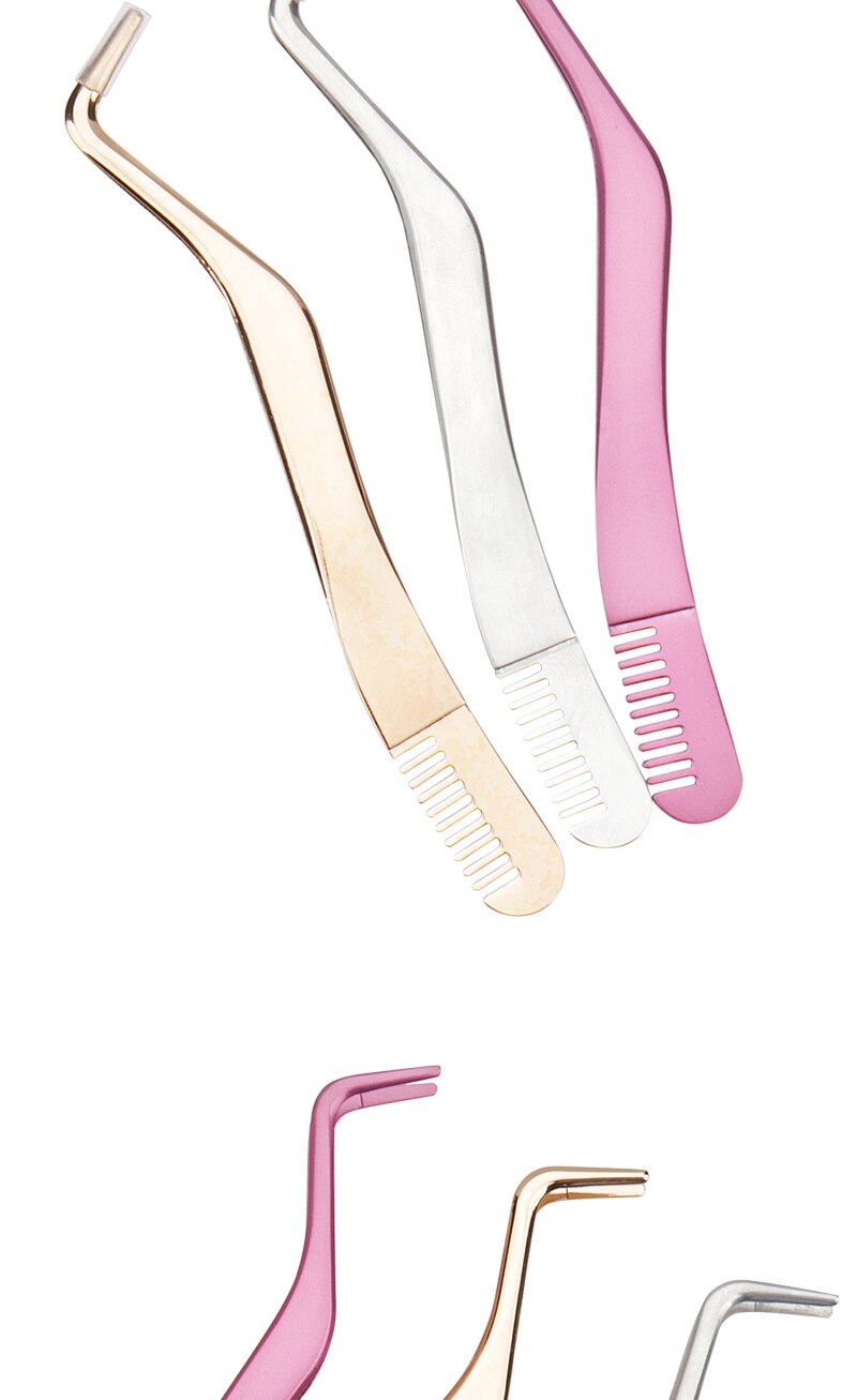 1 Pc Eyelash Comb Tweezers Stainless Steel Anti-Static Non-Magnetic Professional Pincet Lashes Extension Tweezers Makeup Tools 1 Pc Eyelash Comb Tweezers Stainless Steel Anti-Static Non-Magnetic Professional Pincet Lashes Extension Tweezers Makeup Tools