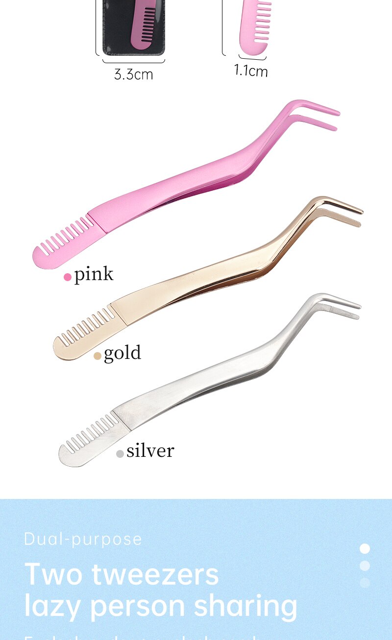 1 Pc Eyelash Comb Tweezers Stainless Steel Anti-Static Non-Magnetic Professional Pincet Lashes Extension Tweezers Makeup Tools 1 Pc Eyelash Comb Tweezers Stainless Steel Anti-Static Non-Magnetic Professional Pincet Lashes Extension Tweezers Makeup Tools