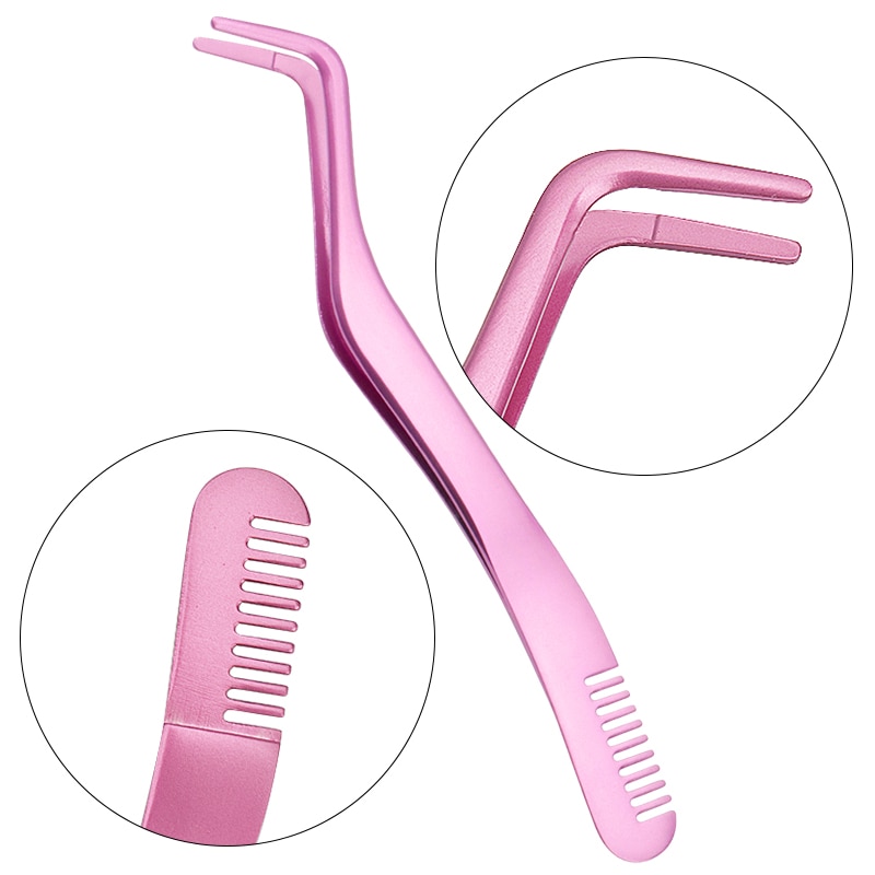 1 Pc Eyelash Comb Tweezers Stainless Steel Anti-Static Non-Magnetic Professional Pincet Lashes Extension Tweezers Makeup Tools 1 Pc Eyelash Comb Tweezers Stainless Steel Anti-Static Non-Magnetic Professional Pincet Lashes Extension Tweezers Makeup Tools