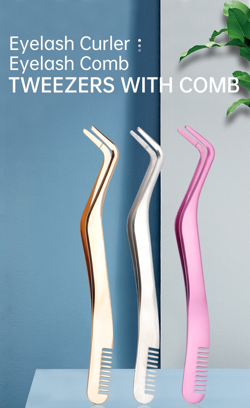1 Pc Eyelash Comb Tweezers Stainless Steel Anti-Static Non-Magnetic Professional Pincet Lashes Extension Tweezers Makeup Tools 1 Pc Eyelash Comb Tweezers Stainless Steel Anti-Static Non-Magnetic Professional Pincet Lashes Extension Tweezers Makeup Tools