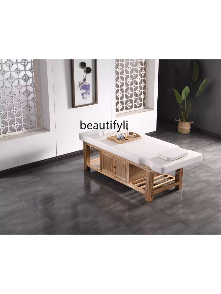 Solid Wood Facial Bed Massage Couch Thai Spa Bed Beauty Salon Massage Bed Solid Wood Facial Bed Massage Couch Thai Spa Bed Beauty Salon Massage Bed