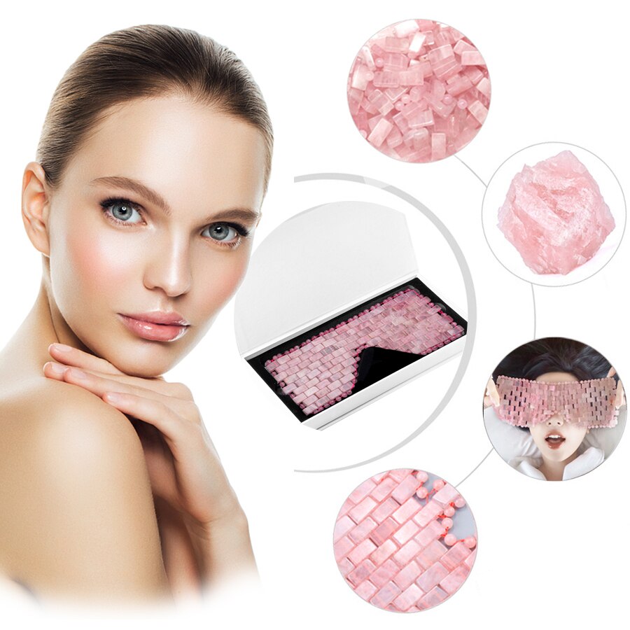 Natural Rose Quartz Jade Eye Mask Gouache Scraper Face Massage Roller Crystal Stone Cold Therapy Sleep Eye Cover Massage Tool Natural Rose Quartz Jade Eye Mask Gouache Scraper Face Massage Roller Crystal Stone Cold Therapy Sleep Eye Cover Massage Tool