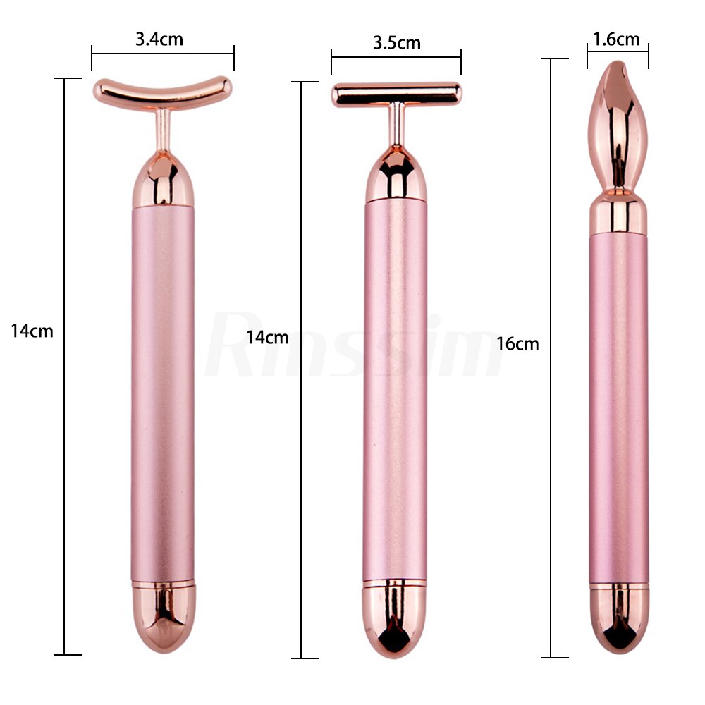 New Electric Vibrating Jade Roller Massager For Slimming Face Lifting Rose Quartz 3D Roller Stone Facial Skin Care Beauty Tool