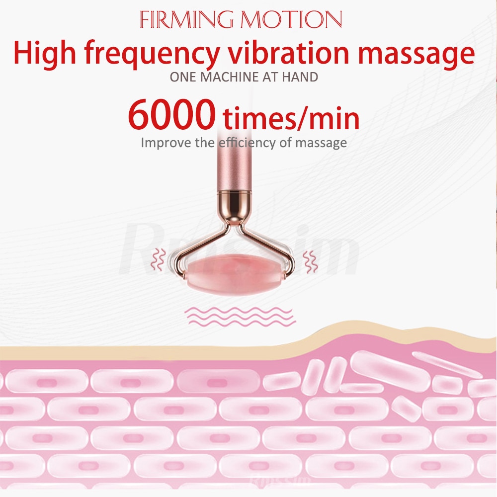 New Electric Vibrating Jade Roller Massager For Slimming Face Lifting Rose Quartz 3D Roller Stone Facial Skin Care Beauty Tool New Electric Vibrating Jade Roller Massager For Slimming Face Lifting Rose Quartz 3D Roller Stone Facial Skin Care Beauty Tool