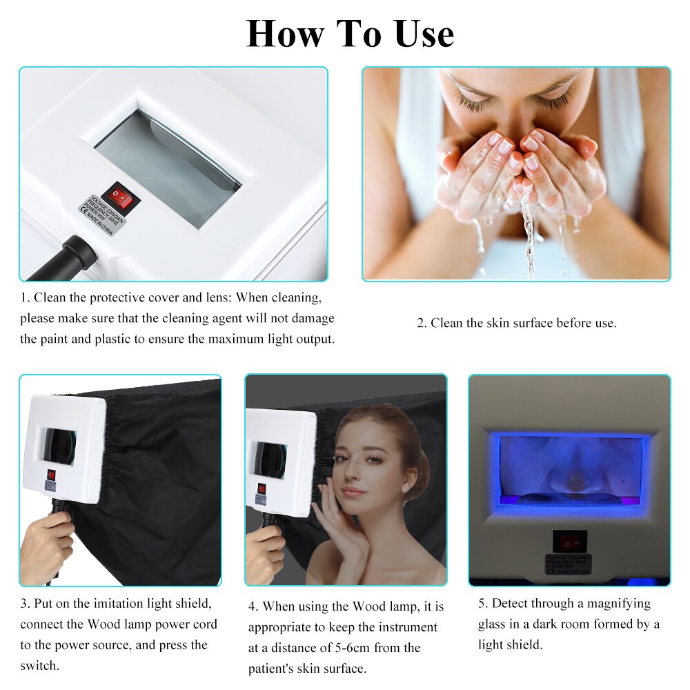 AOKO UV Analyzer Wood Lamp Facial Skin Testing Diagnostic Examination Magnifying Lamp Skin Analysis Machine Skin Care Tool AOKO UV Analyzer Wood Lamp Facial Skin Testing Diagnostic Examination Magnifying Lamp Skin Analysis Machine Skin Care Tool