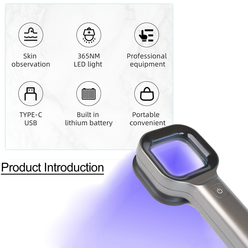 Woods Lamp For Skin Analyzer Machine Ultraviolet Lamp UV Skin Examination Beauty Test Facial Magnifying Analysis Vitiligo Lamp