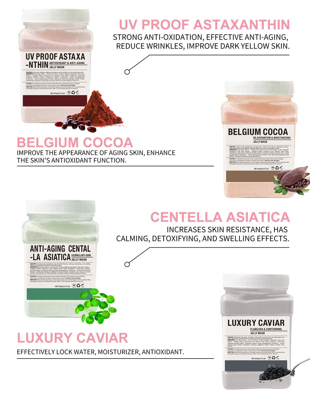 650g Vampire Soft SPA Hydro Jelly Mask Powder Anti-aging Brighten Peel Off DIY Facial Mask Crystal Flower Petal Rose Mask Powder