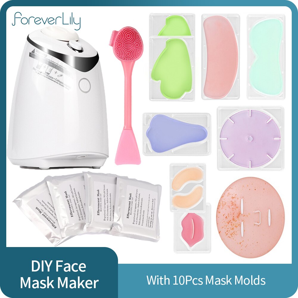DIY Mini Face Mask Maker Automatic Vegetable Natural Collagen Fruit Face Mask Machine Skin Care Brush wtih 10Pcs Mask Molds DIY Mini Face Mask Maker Automatic Vegetable Natural Collagen Fruit Face Mask Machine Skin Care Brush wtih 10Pcs Mask Molds
