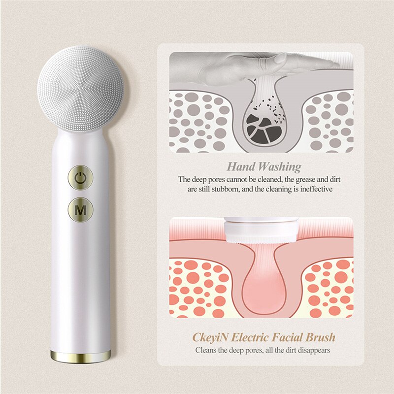 6 In 1 Ultrasonic Facial Cleansing Brush Electric Auto Rotating Waterproof Face Skin Acne Pore Cleaner Blackhead Removal Machine