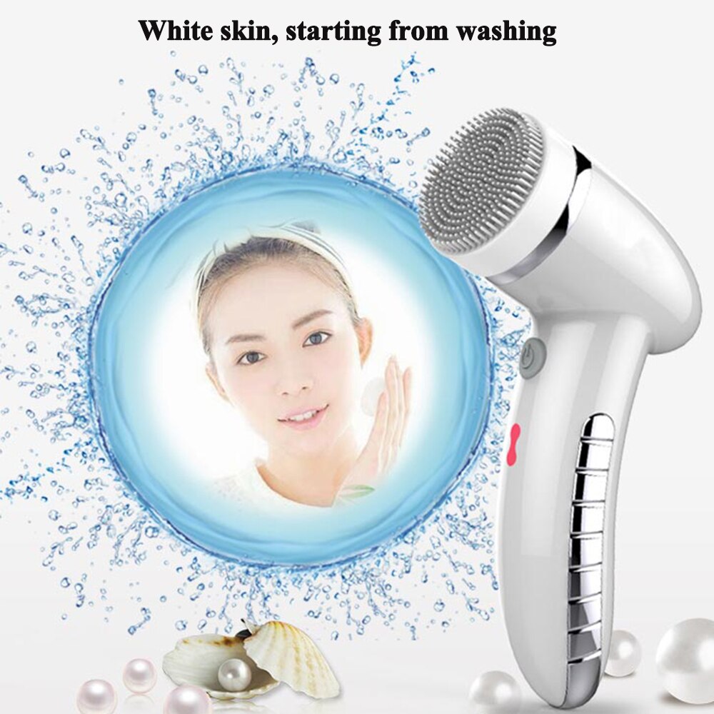 4 In 1 Electric Women 100% Safe Wash Facial Cleansing Brush IPX6 USB Female Electric Face Cleaning Apparatus Nu Face Skin Care