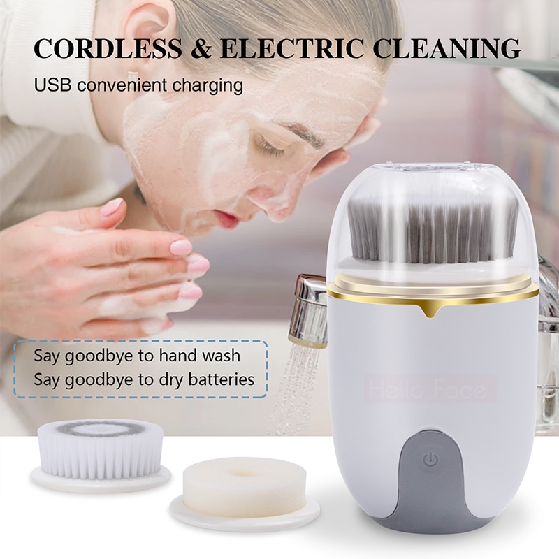 Hello Face ultrasonic Facial Cleanser Brush Electric Cleansing Face Brush 360 Rotate Automatic Brush Machine Deep Clean Tool Hello Face ultrasonic Facial Cleanser Brush Electric Cleansing Face Brush 360 Rotate Automatic Brush Machine Deep Clean Tool