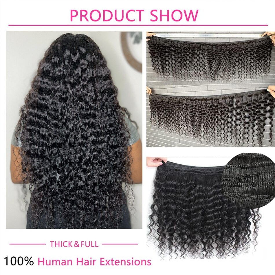 Luvin 30 40 Inch Loose Deep Wave Bundles Human Hair 100% Brazilian Remy Hair Curly Water Wave 3 4 Bundles  deal Wholesale