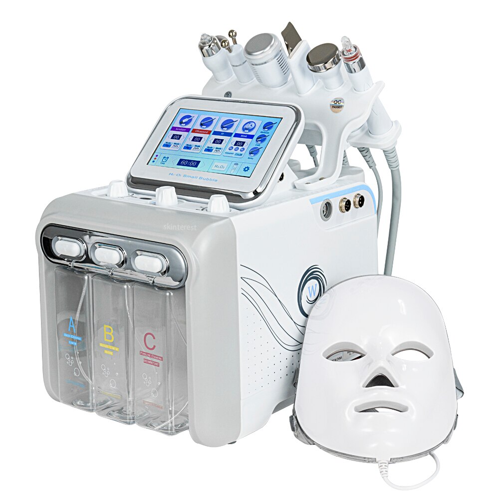 New 7 in 1 Hydrogen Oxygen Small Bubble Facial Beauty Machine H2O2 Hydro Dermabrasion Rejuvenation Tightening Skin Care Face Spa