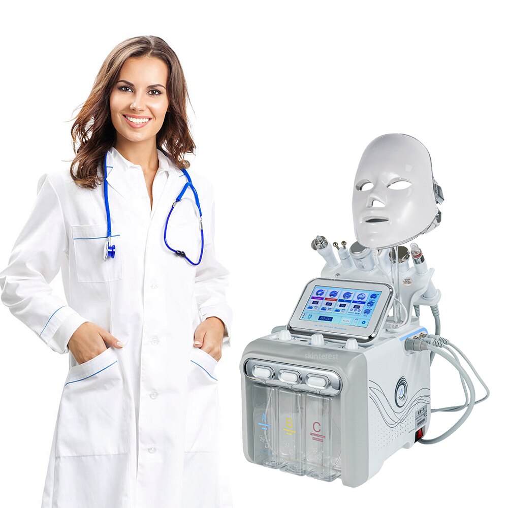 New 7 in 1 Hydrogen Oxygen Small Bubble Facial Beauty Machine H2O2 Hydro Dermabrasion Rejuvenation Tightening Skin Care Face Spa