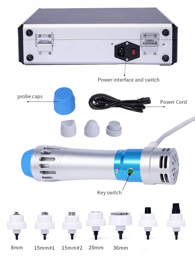 Portable Physical Therapy Equipment ED Electromagnetic Extracorporeal Shock Wave Therapy Machine Pain Relief Body Relax Massager