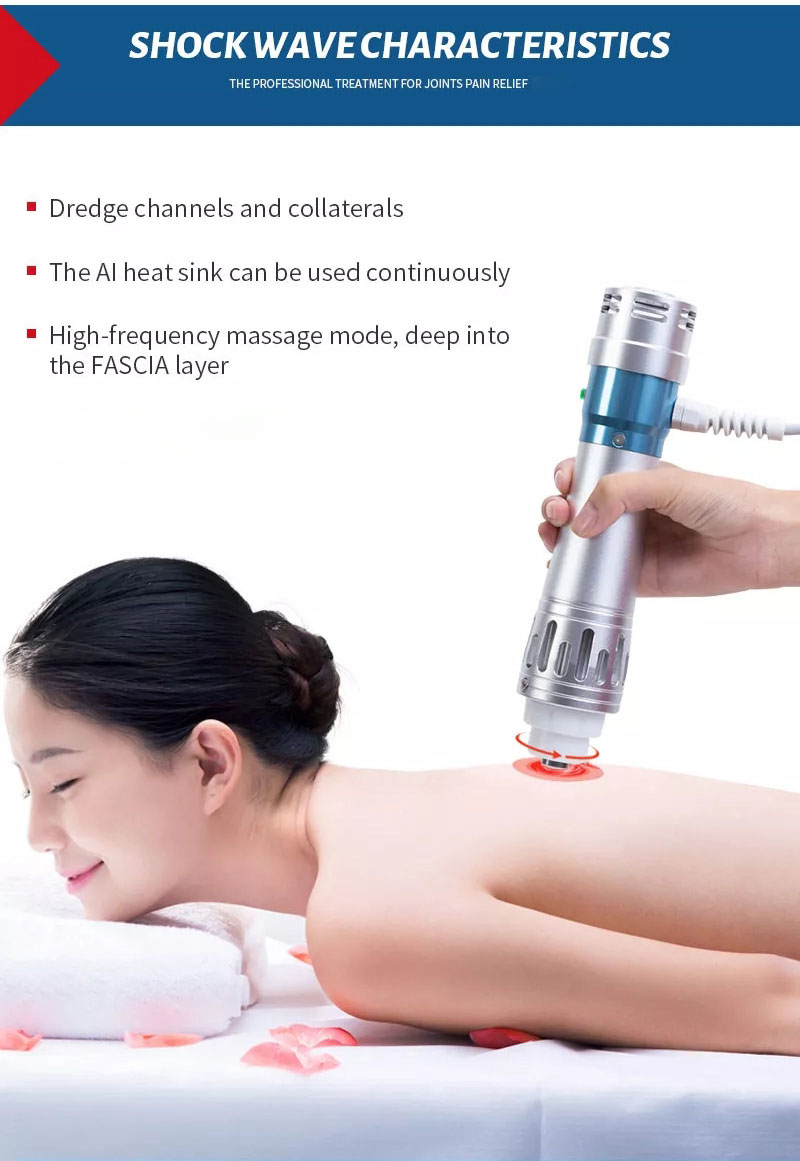 Portable Physical Therapy Equipment ED Electromagnetic Extracorporeal Shock Wave Therapy Machine Pain Relief Body Relax Massager