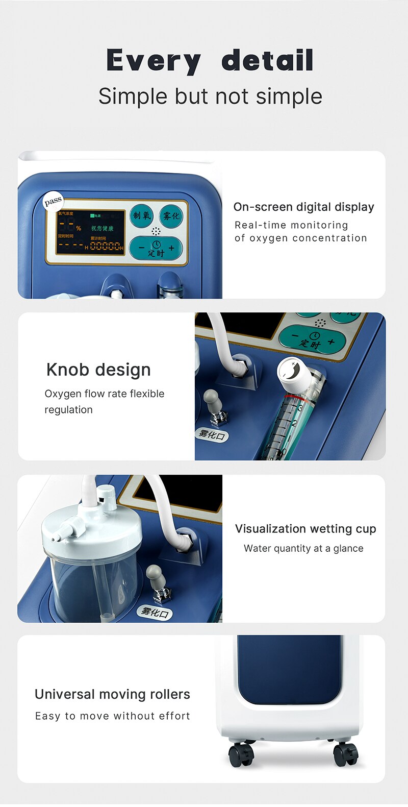 3L Mini Oxygenerator Portable For Household Outdoor Travel 90% Concentration Oxygen Generation Nebulization Integrated Machine
