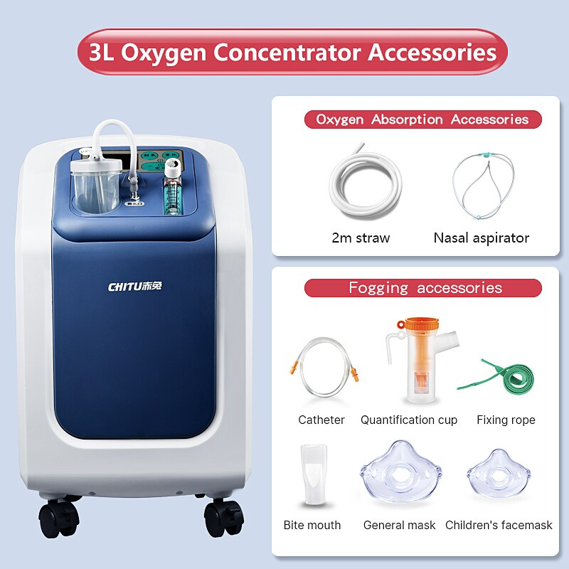 3L Mini Oxygenerator Portable For Household Outdoor Travel 90% Concentration Oxygen Generation Nebulization Integrated Machine 3L Mini Oxygenerator Portable For Household Outdoor Travel 90% Concentration Oxygen Generation Nebulization Integrated Machine