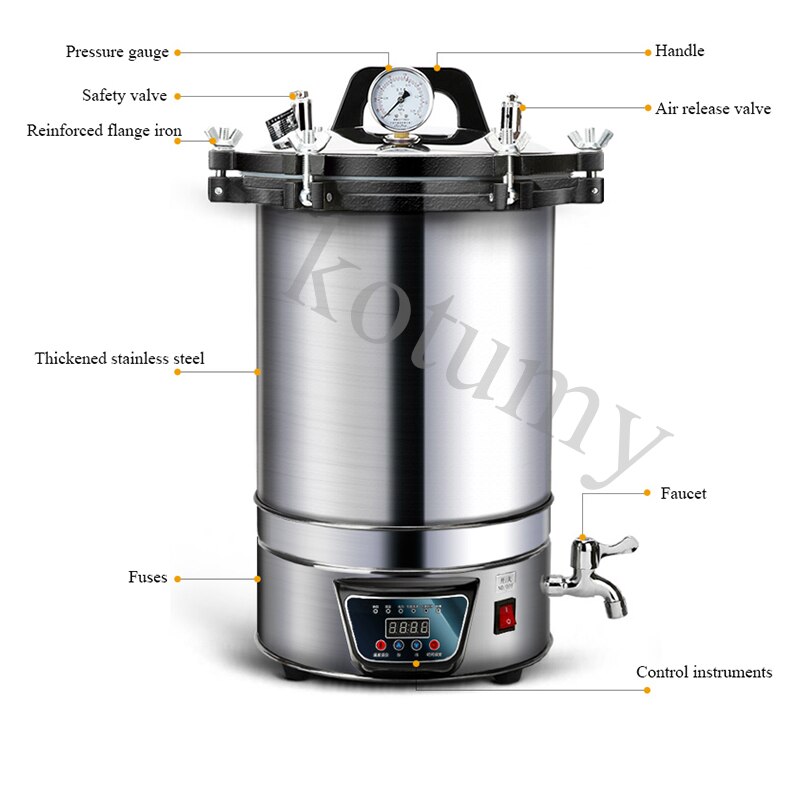 Stainless Steel Automatic Steam Sterilizer Autoclave Pot Laboratory Medical Vertical Sterilization Pot Stainless Steel Automatic Steam Sterilizer Autoclave Pot Laboratory Medical Vertical Sterilization Pot