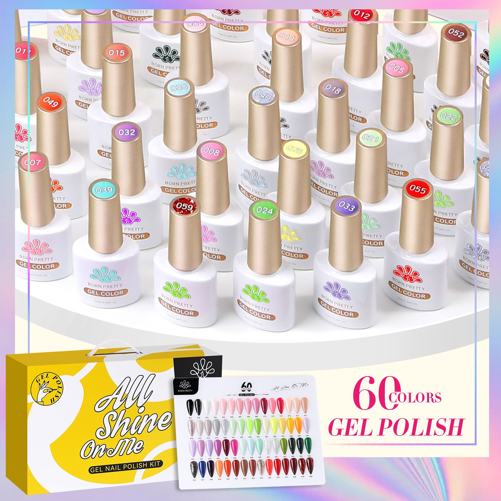 BORN PRETTY 65Pcs/Set 10ml Nail Gel Polish Spring Color Glitter Sequins Varnish Soak Off UV Nail Art Gel Full Kits BORN PRETTY 65Pcs/Set 10ml Nail Gel Polish Spring Color Glitter Sequins Varnish Soak Off UV Nail Art Gel Full Kits