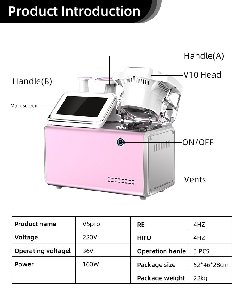 Velabody shape V5 Pro 3 in 1 Vacuum Cavitation System Portable Ultrasonic Slimming shaper Weight Loss fat burning skin Machine