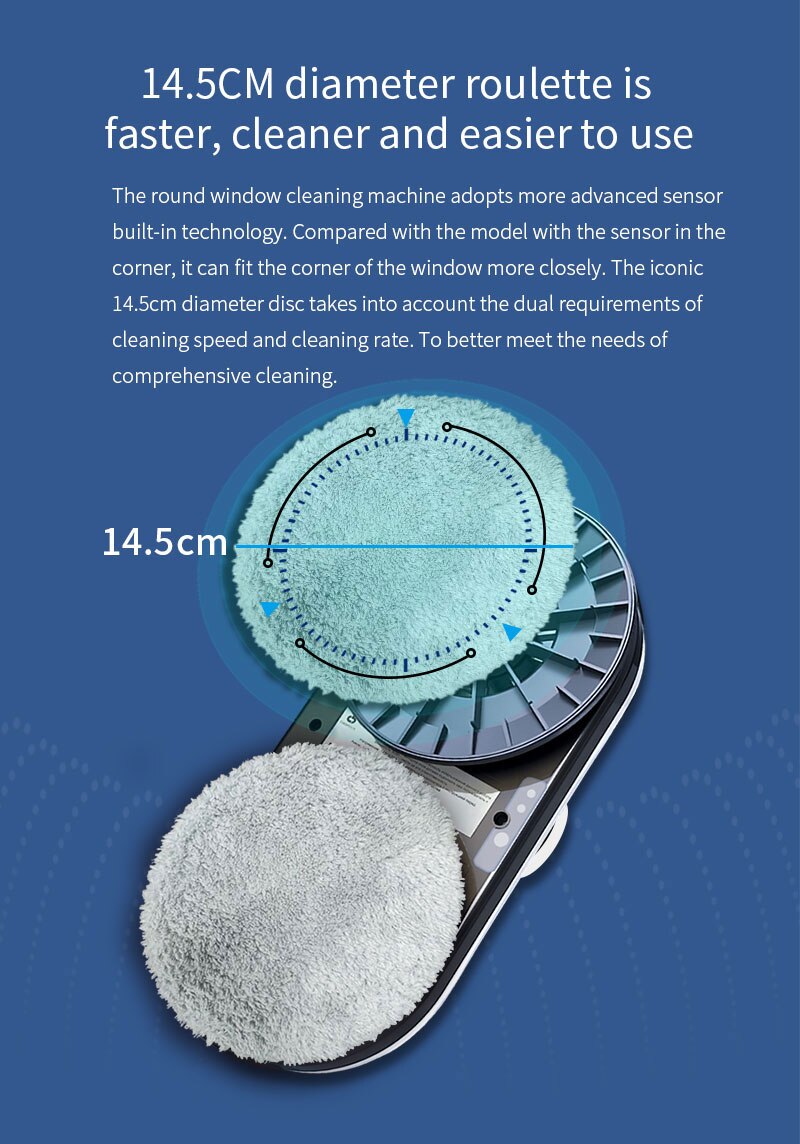 2023 Borderless Turn Back With Remote Control Smart Faster Cleaning Speed Window Cleaner Robot Vacuum Glass Robotic