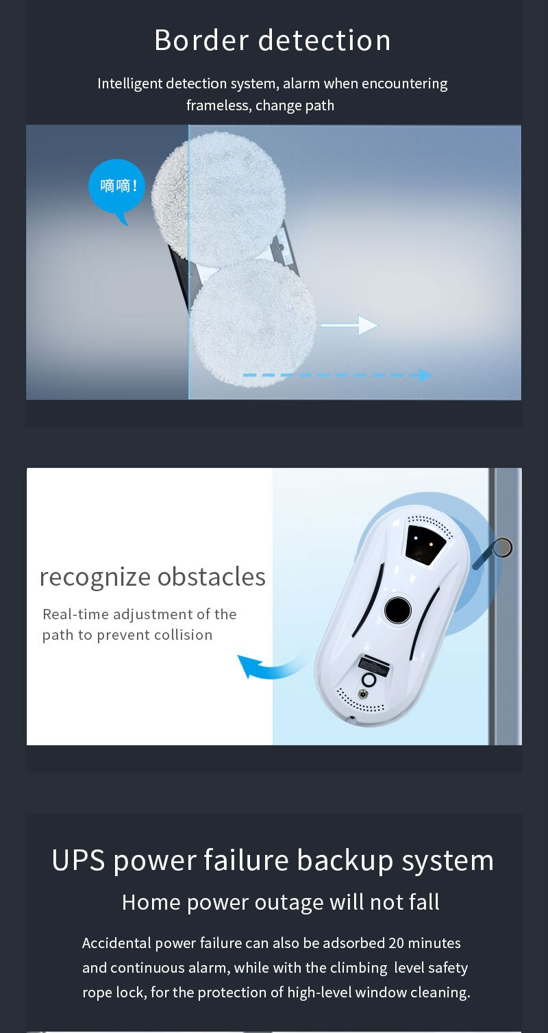 2023 Borderless Turn Back With Remote Control Smart Faster Cleaning Speed Window Cleaner Robot Vacuum Glass Robotic