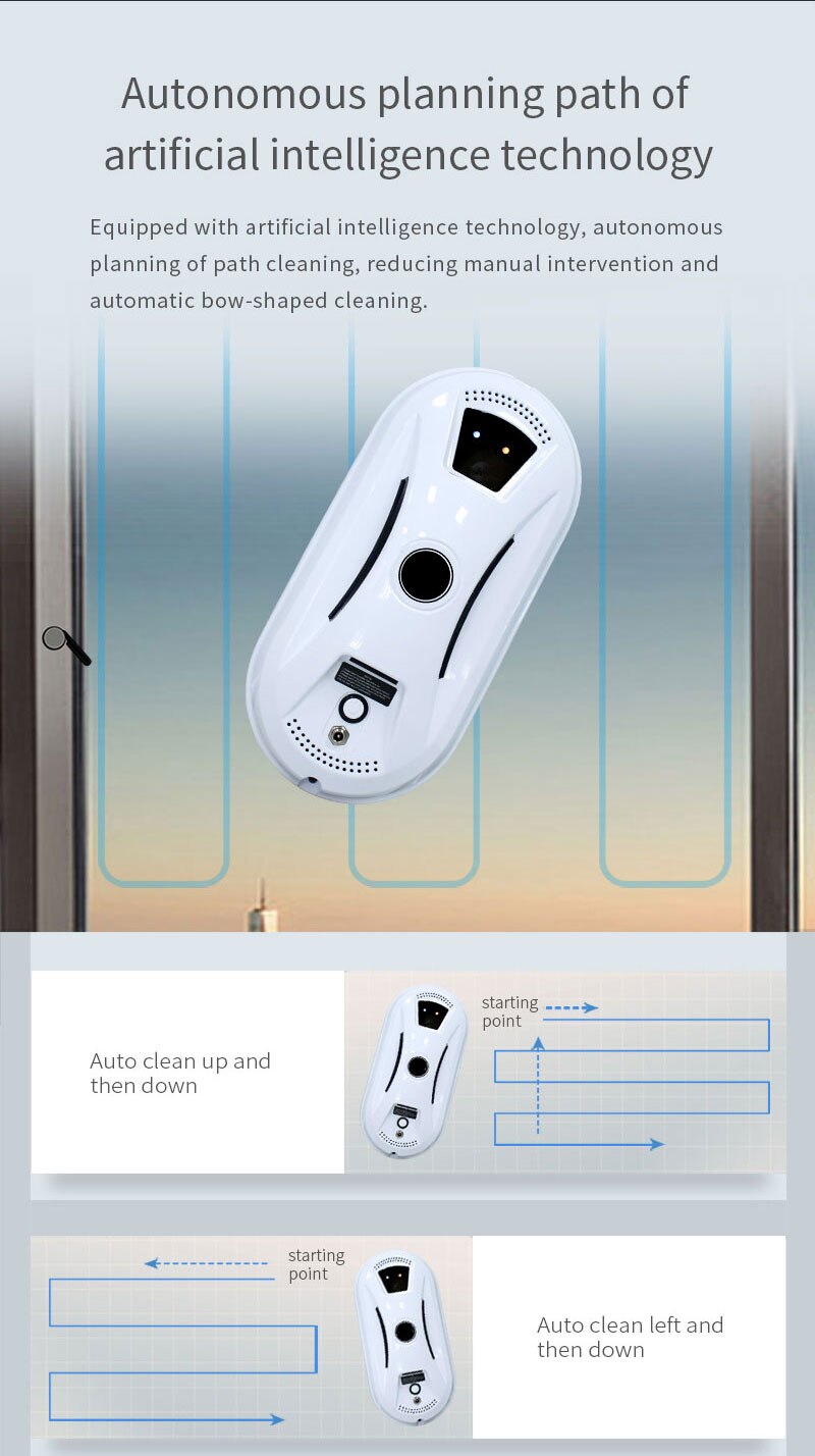 2023 Borderless Turn Back With Remote Control Smart Faster Cleaning Speed Window Cleaner Robot Vacuum Glass Robotic