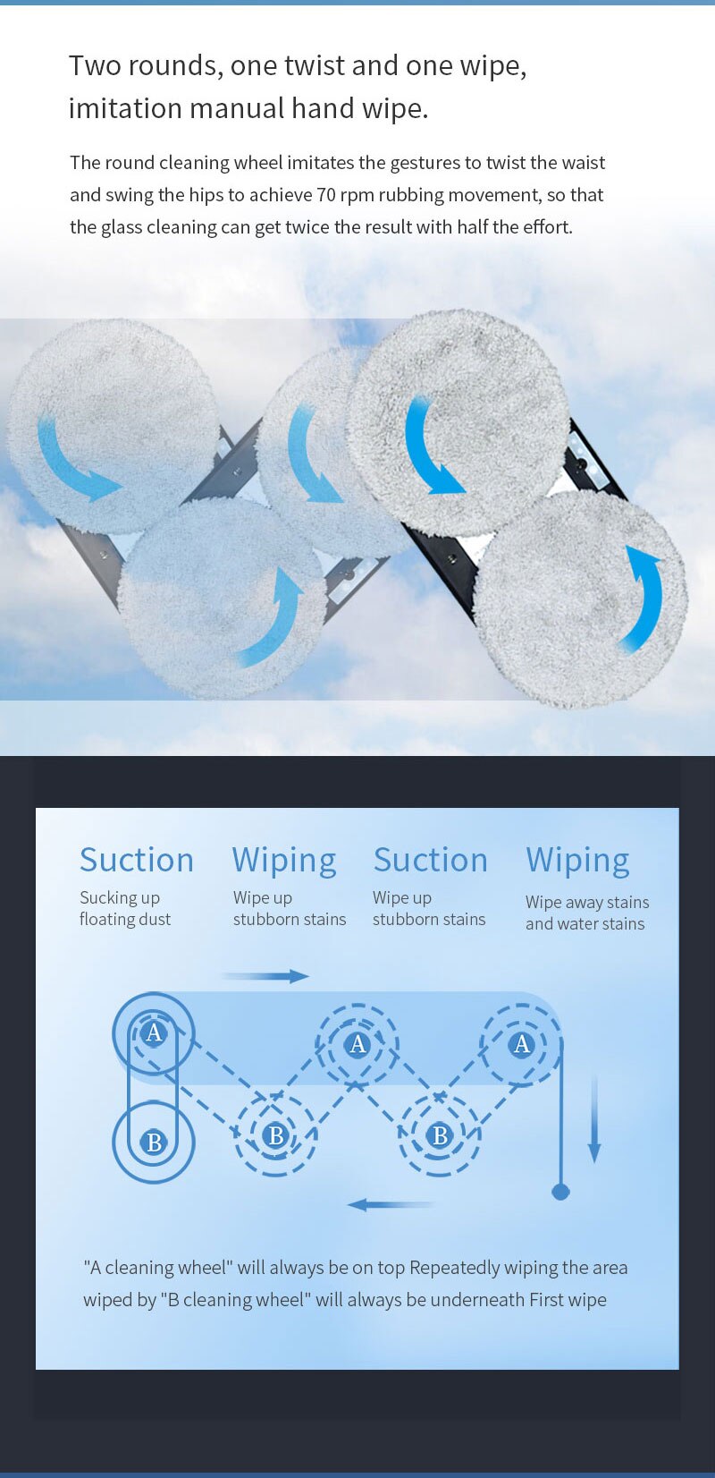 2023 Borderless Turn Back With Remote Control Smart Faster Cleaning Speed Window Cleaner Robot Vacuum Glass Robotic