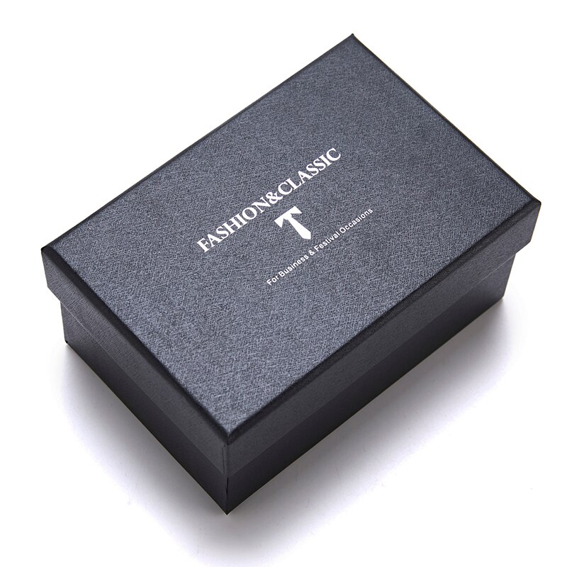 100% Silk Brand Tie Handkerchief Cufflink Set For Men Necktie Holiday Gift Box Blue Gold Suit Accessories Slim Wedding Gravatas