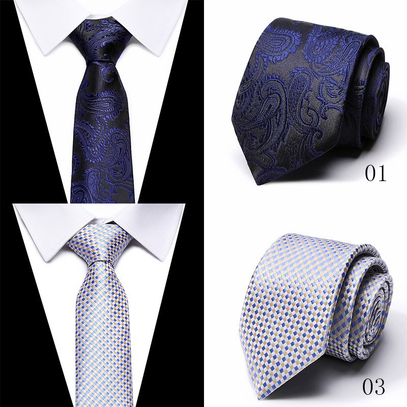 New Style Fashion Men's Tie 7.5cm Blue Necktie Green & Orange Silk Gravatas For Men Paisley Floral Fit Wedding Workplace Slim