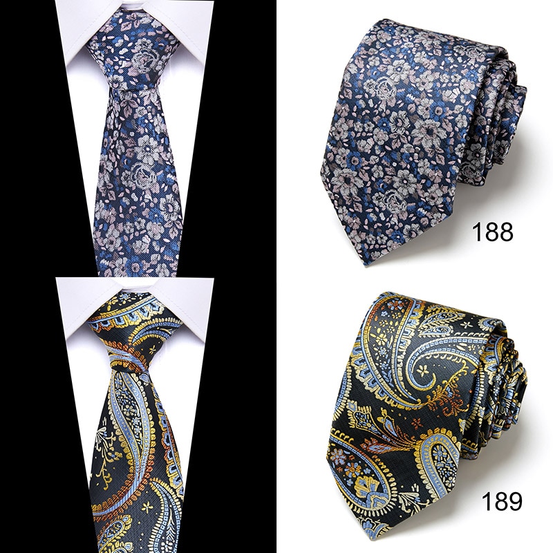 New Style Fashion Men's Tie 7.5cm Blue Necktie Green & Orange Silk Gravatas For Men Paisley Floral Fit Wedding Workplace Slim