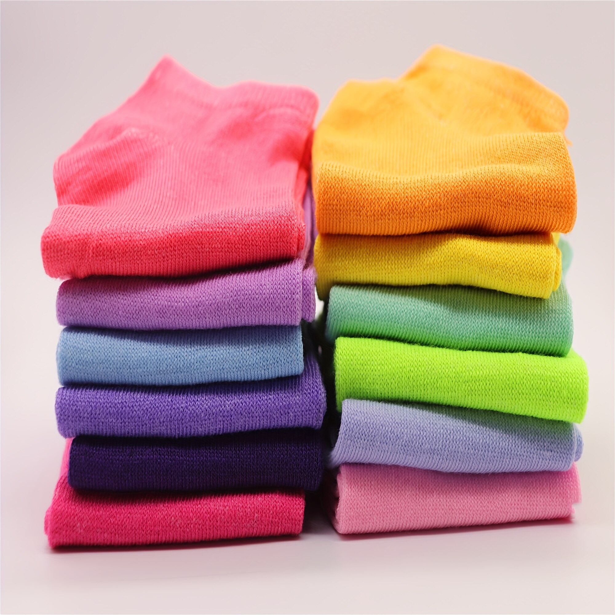 12 Pairs Women Socks Candy Color Ankle Sock Soft & Lightweight Low Cut Solid Color Boat Socks