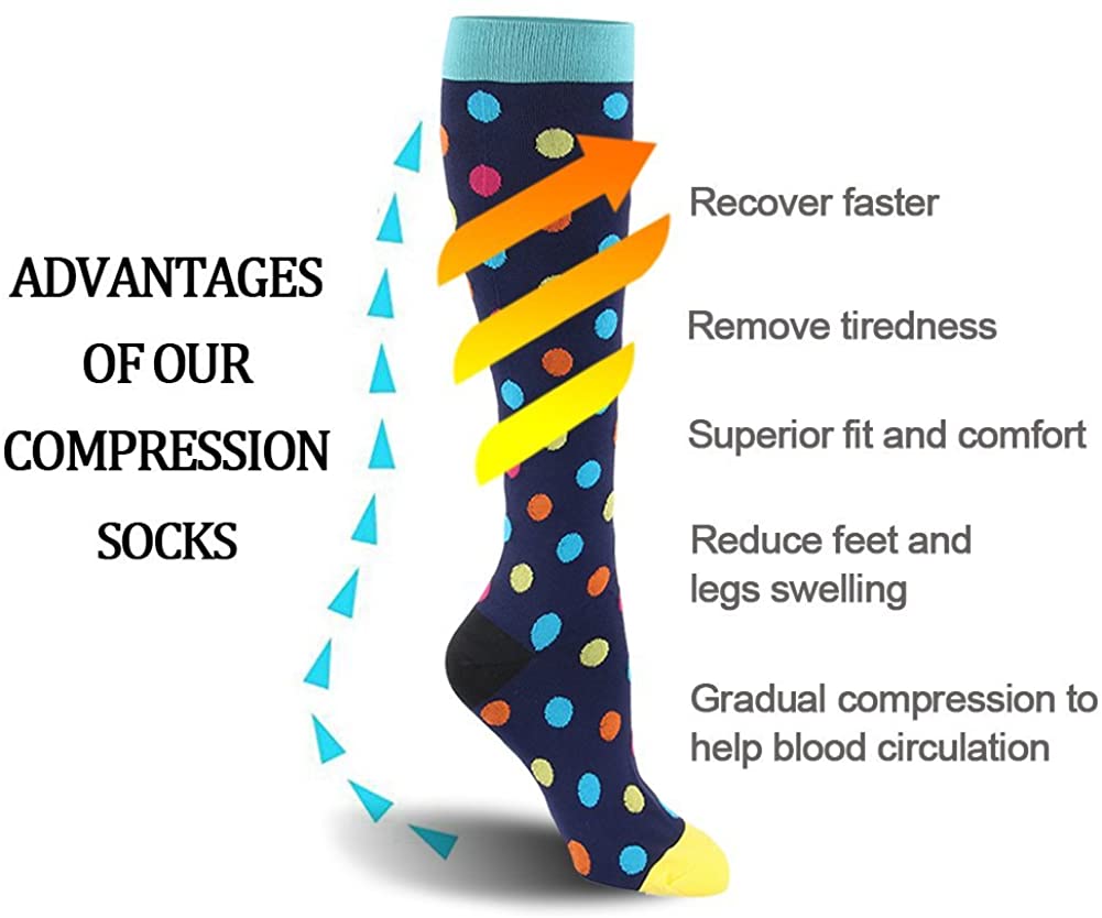 6 Pairs Compression Socks Men Women Running Sports Varicose Vein Edema Knee High 30 MmHg Leg Support Stretch Stocking 6 Pairs Compression Socks Men Women Running Sports Varicose Vein Edema Knee High 30 MmHg Leg Support Stretch Stocking