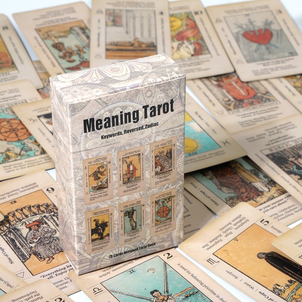New Meaning Beginners Tarot with Meanings on Them on the Cards Keywords Reversed Chakra Planet Zodiac Element medium size Lean