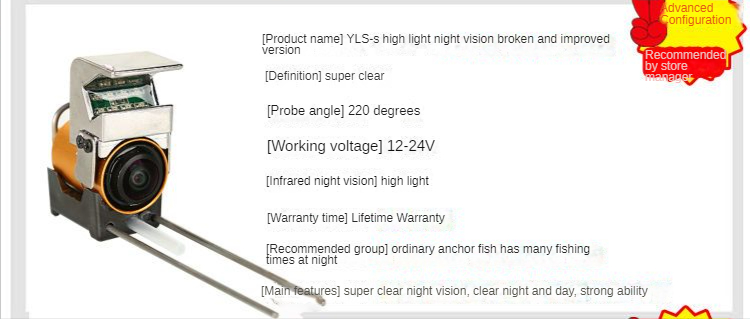 VZb Fish Finder LCD 5.0/4.3 Inch Display Underwater 220° Fishing Camera Waterproof IPS 1080P 9 Hours Endurance Night Vision