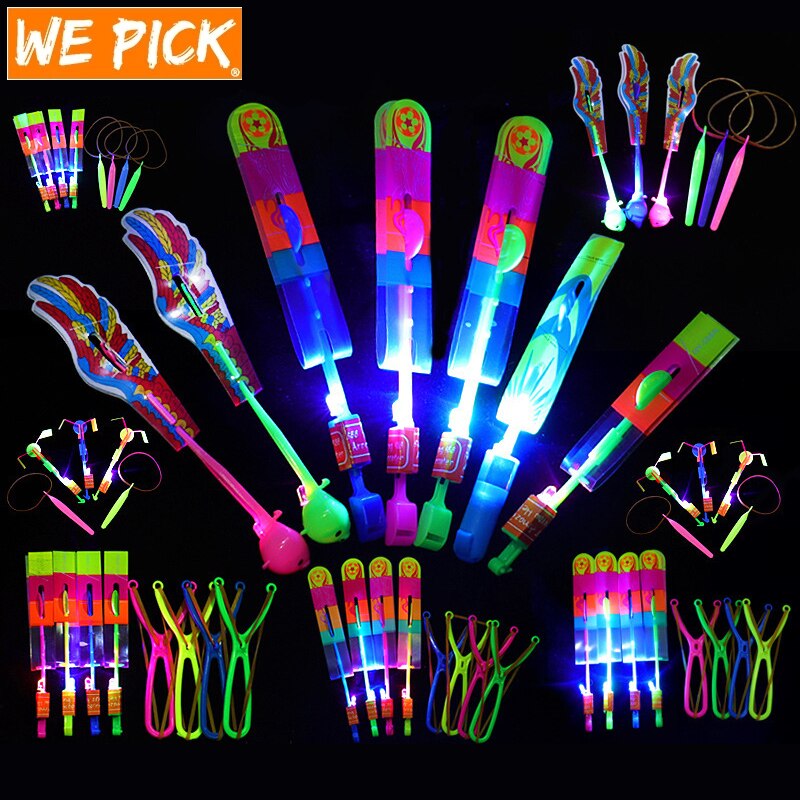 100Pcs/lot or 50pcs Amazing Light Toy Arrow Rocket Helicopter Flying Toy LED Light Toys Party Fun Gift Rubber Band Catapult 100Pcs/lot or 50pcs Amazing Light Toy Arrow Rocket Helicopter Flying Toy LED Light Toys Party Fun Gift Rubber Band Catapult