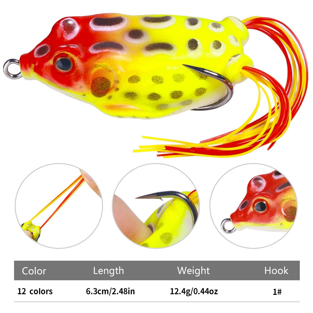 40PCS Frog Soft Fishing Lures Double Hooks Top water Ray Frog Artificial Minnow Crank Bait Silicone Artificial Wobbler