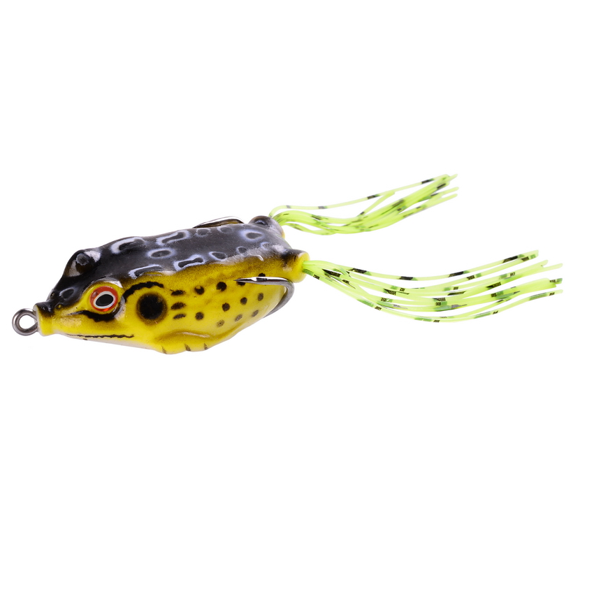 15pc/set Frog Soft Lure Tube Bait Plastic Fishing Lure with Fishing Hooks Topwater Ray Frog Artificial 3D Eyes Fishing Lures Set