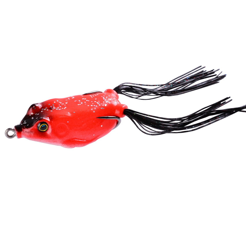 15pc/set Frog Soft Lure Tube Bait Plastic Fishing Lure with Fishing Hooks Topwater Ray Frog Artificial 3D Eyes Fishing Lures Set