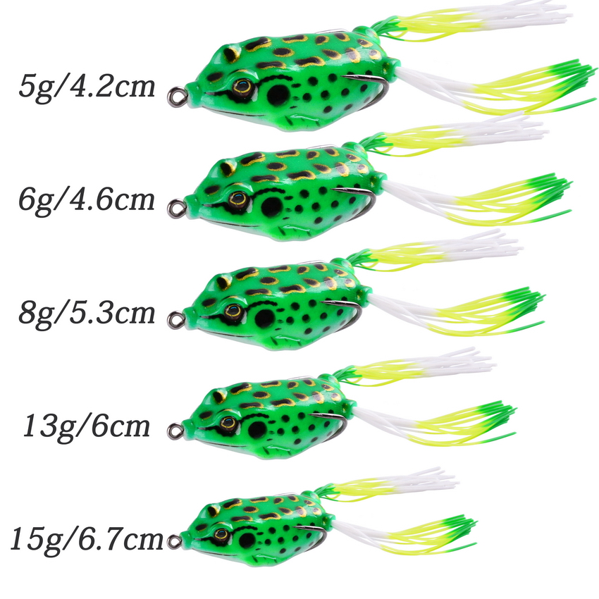 Aorace 5g-15g Frog Soft Fishing Lures Double Hooks Top water Ray Frog Artificial Minnow Crank Bait Silicone Artificial Wobbler